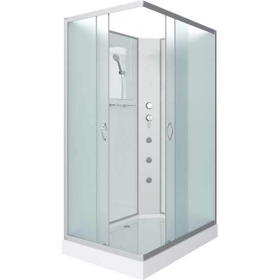 Гидробокс Niagara Classic 100x80 см NG-43085-14QBKG, серебро/матовое (безсиликоновая сборка) - фото 