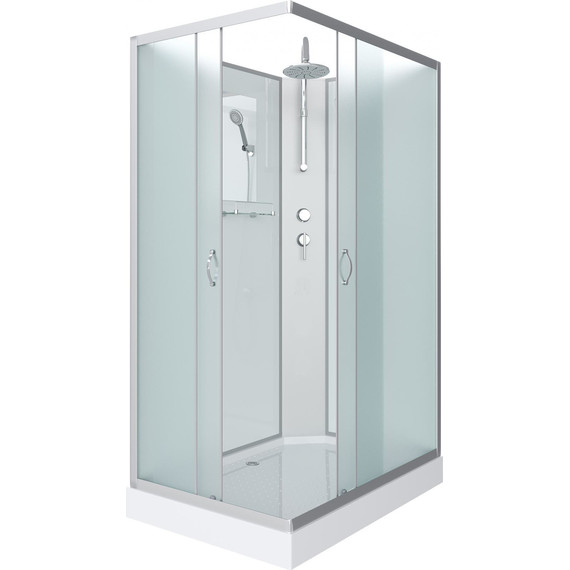 Душевая кабина Niagara Classic 100x80 см NG-43085-14QBKT, серебро/матовое (безсиликоновая сборка) - фото 