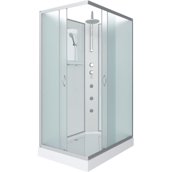 Гидробокс Niagara Classic 100x80 см NG-43085-14QBKTG, серебро/матовое (безсиликоновая сборка) - фото 