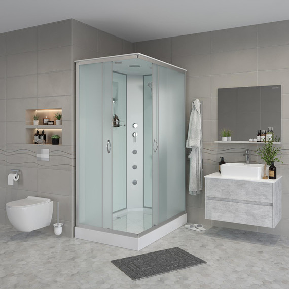 Гидробокс Niagara Classic 110x80 см NG-43185-14QG, серебро/матовое (безсиликоновая сборка) - фото 3