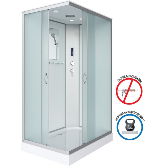 Душевая кабина Niagara Classic 100x80 см NG-43085-14QP, серебро/матовое (безсиликоновая сборка) - фото 2