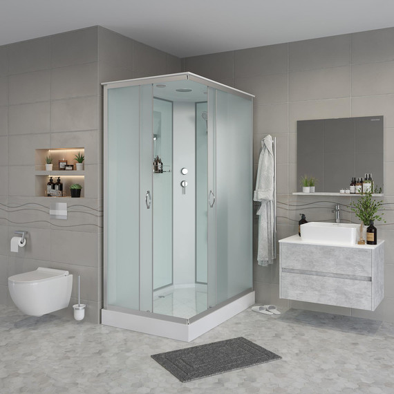 Душевая кабина Niagara Classic 100x80 см NG-43085-14Q, серебро/матовое (безсиликоновая сборка) - фото 3