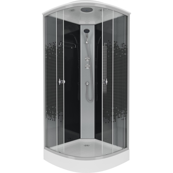 Душевая кабина Niagara Eco 100x100 см NG-4502-14, хром матовый/узор (безсиликоновая сборка) - фото 2