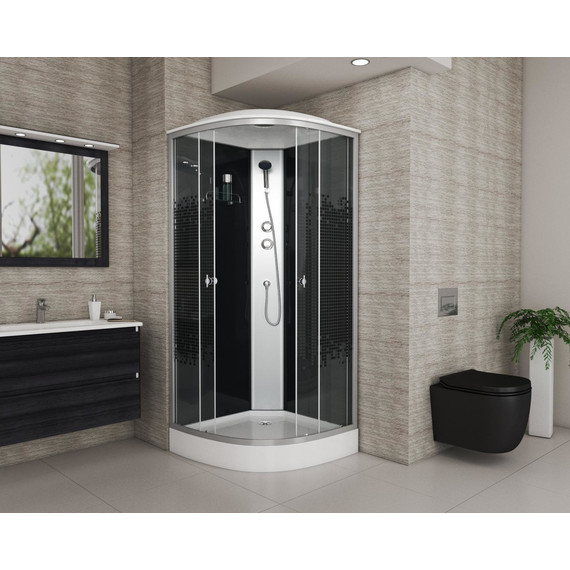 Душевая кабина Niagara Eco 90x90 см NG-4501-14, с мелким поддоном 13см, профиль хром, стекло тонированное (безсиликоновая сборка) - фото 3