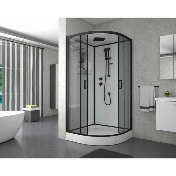 Душевая кабина Niagara Premium 100x100 см NG-6902-01 BLACK, матовый черный/тонированное (безсиликоновая сборка) - фото 2