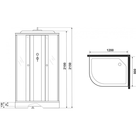 Душевая кабина Niagara Eco 120x80 см E120/80/13R/TN, хром матовый/тонированное (безсиликоновая сборка) - фото 4
