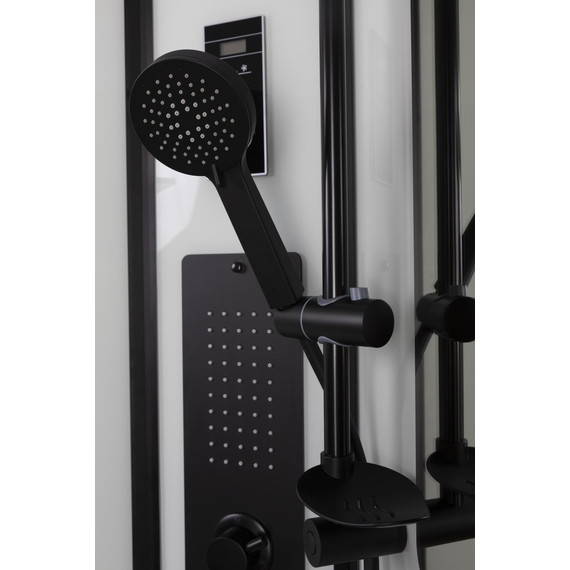 Гидробокс Niagara Premium 100x100 см NG-6902-01G BLACK, матовый черный/тонированное (безсиликоновая сборка) - фото 6