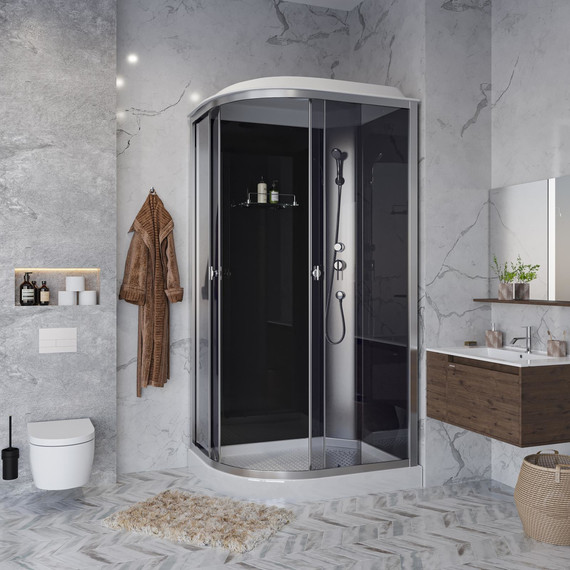 Душевая кабина Niagara Eco 120x80 см E120/80/13R/TN, хром матовый/тонированное (безсиликоновая сборка) - фото 3