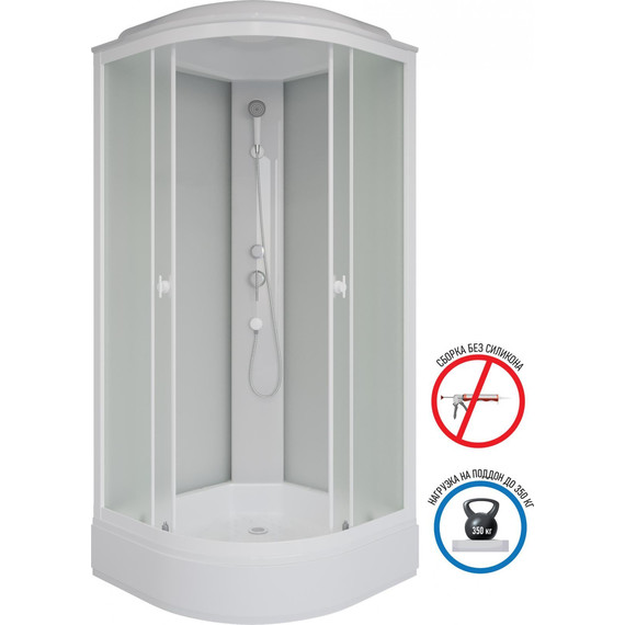 Душевая кабина Niagara Promo 80x80 см P80/26/MT, белый/матовое (безсиликоновая сборка) - фото 