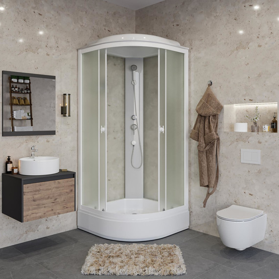 Душевая кабина Niagara Promo 80x80 см P80/26/MT, белый/матовое (безсиликоновая сборка) - фото 4