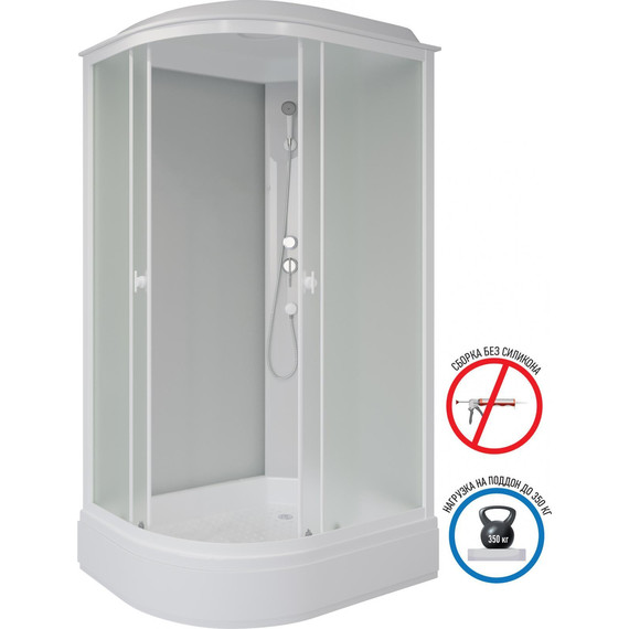Душевая кабина Niagara Promo 90x80 см P90/80/26R/MT, белый/матовое (безсиликоновая сборка) - фото 