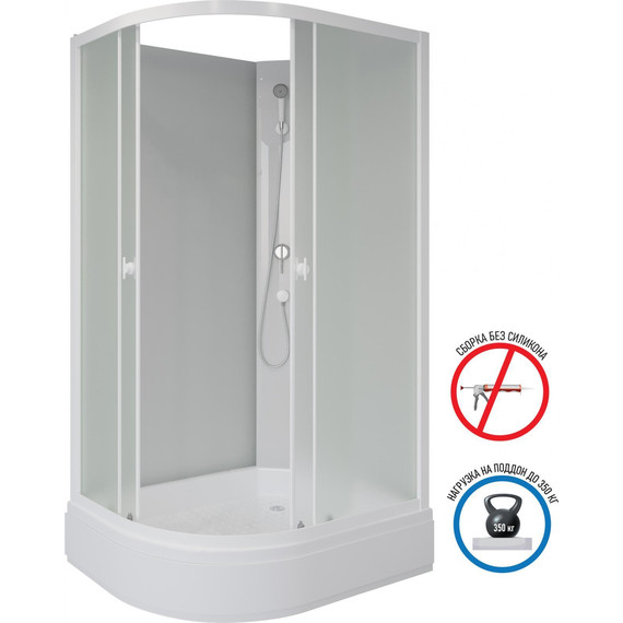 Душевая кабина Niagara Promo 90x80 см P90/80/26R/MT/BK, белый/матовое (безсиликоновая сборка) - фото 