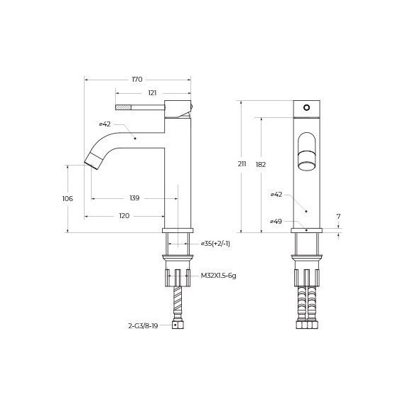 Смеситель для раковины Cezares RELAX-LS1-BORO, брашированное золото, Цвет производителя: брашированное золото - фото 5