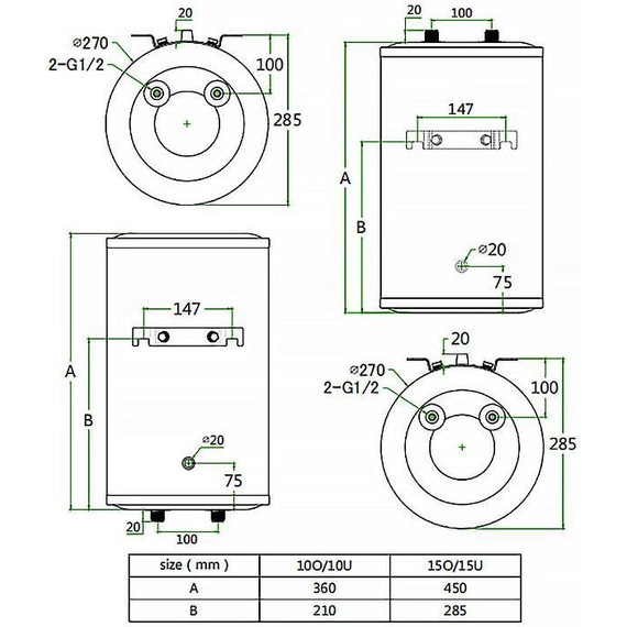 Водонагреватель (бойлер) Azario AZW 15 LUX на 15 л - фото 5