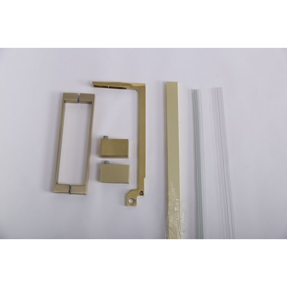 Душевое ограждение Cezares SLIDER-AH-1-90-80/90-GRIGIO-BORO 80-90x90 см (стекло 8 мм) брашированное золото/тонированное - фото 3