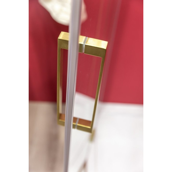 Душевое ограждение Cezares SLIDER-AH-1-90-80/90-GRIGIO-BORO 80-90x90 см (стекло 8 мм) брашированное золото/тонированное - фото 4