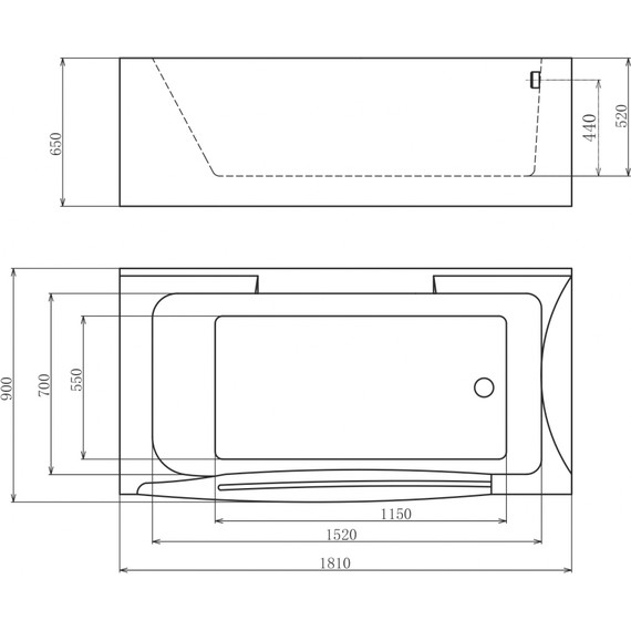 Ванна гидромассажная Gemy G9055 K 181x92 см R - фото 3