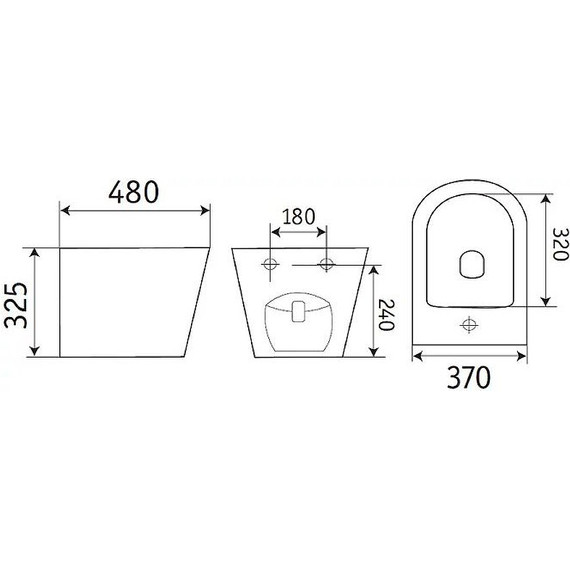 Биде подвесное CeramaLux 2342MB, чёрный матовый - фото 2