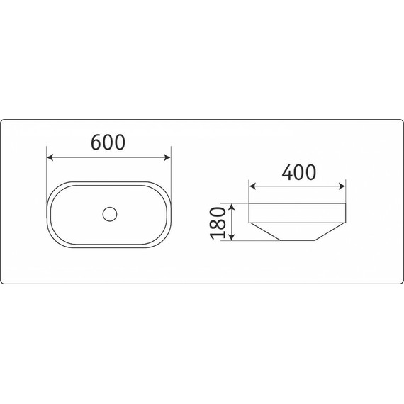 Раковина врезная на столешницу CeramaLux N 61 см 5006CMB, чёрный матовый - фото 5