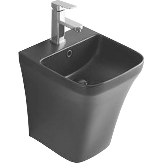 Раковина подвесная CeramaLux N 36 см 500PMB, чёрный матовый - фото 2