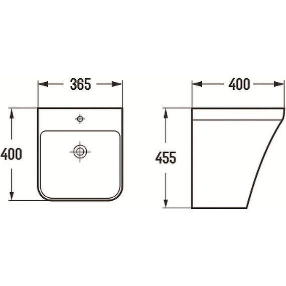 Раковина подвесная CeramaLux N 36 см 500P - фото 3
