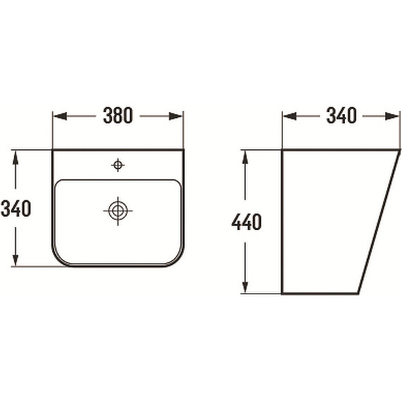 Раковина подвесная CeramaLux N 40 см 500QMB - фото 3