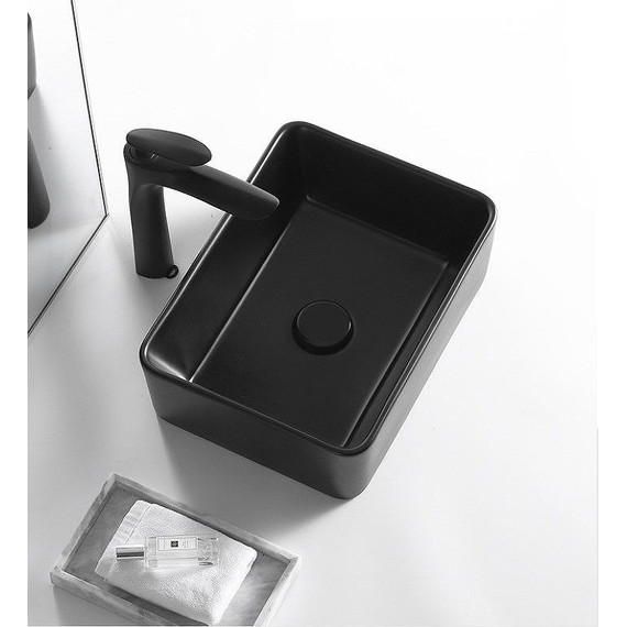 Раковина-чаша CeramaLux 35 см 6230MB, чёрный матовый - фото 2