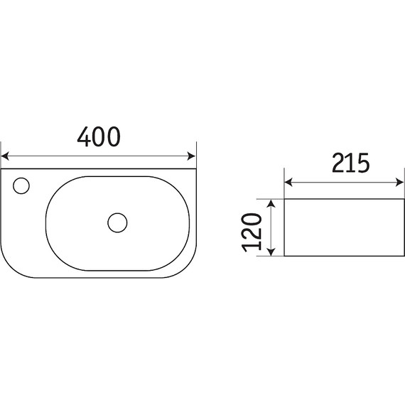 Раковина подвесная CeramaLux 40 см 78204RB, чёрный - фото 3