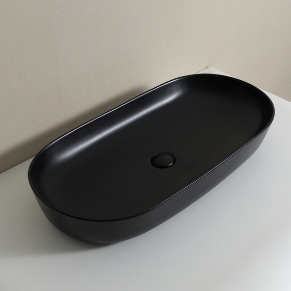 Раковина-чаша CeramaLux N 81 см 78327MB, чёрный матовый - фото 2