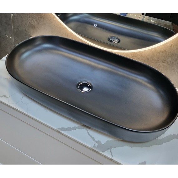 Раковина-чаша CeramaLux N 81 см 78327MB, чёрный матовый - фото 4