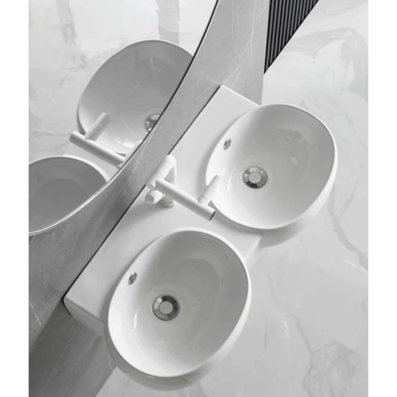 Раковина подвесная двойная CeramaLux 80 см B2004 - фото, картинка 2 Раковина подвесная двойная CeramaLux 80 см B2004 - фото 2