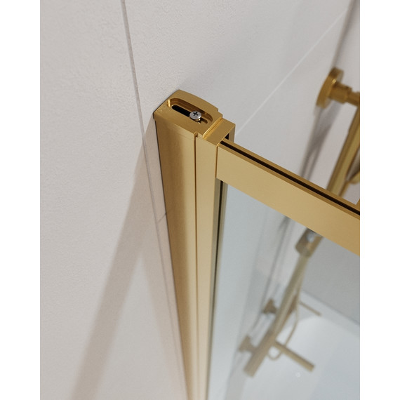 Шторка для ванны Cezares Slider VF-11 90 см, брашированное золото/прозрачное - фото 4