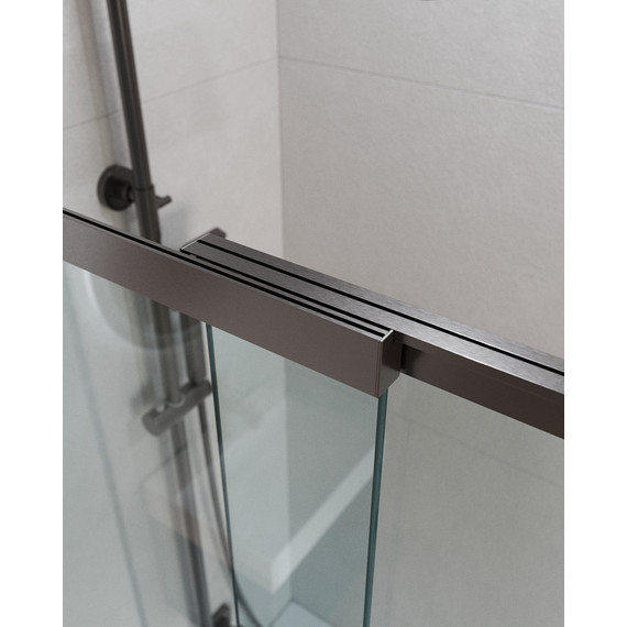 Шторка для ванны Cezares Slider VF-11 90 см, оружейная сталь/прозрачное - фото, картинка 3 Шторка для ванны Cezares Slider VF-11 90 см, оружейная сталь/прозрачное - фото 3