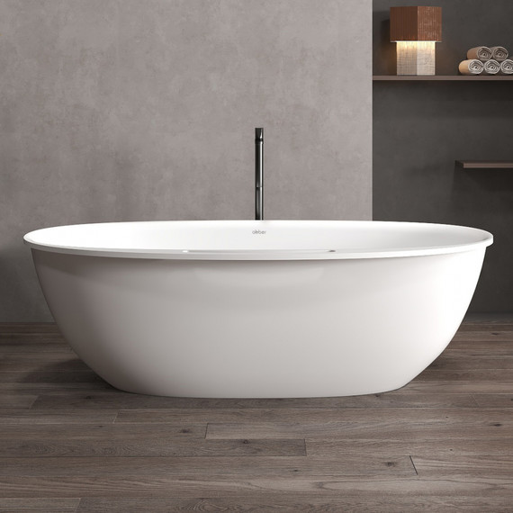 Ванна каменная Abber Stein 170x85 см AS9631, белый матовый - фото 