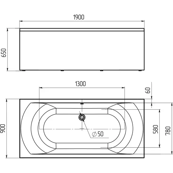 Ванна акриловая 1Marka Esma MG 190x90 см - фото 8