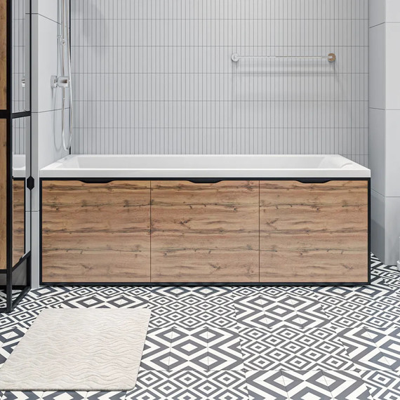Панель фронтальная для ванны 1Marka Grunge Loft 170 см, дуб вотан - фото 7