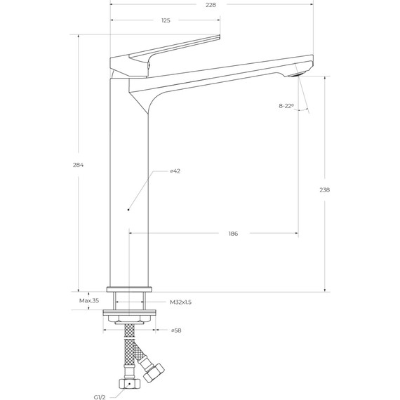 Смеситель для раковины высокий Cezares COMFORT-LC-01-W0 - фото 6