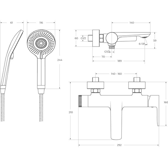 Смеситель для ванны Cezares LUX-VD-01, Цвет производителя: хром - фото 9