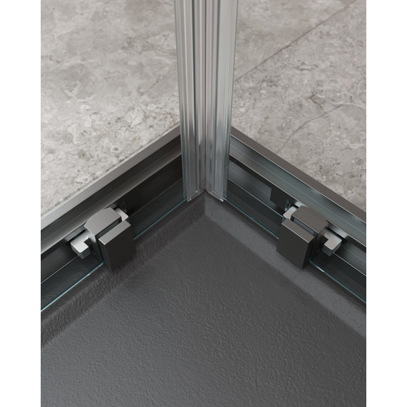 Душевое ограждение Cezares 90х90 см MOLVENO-A-2-90-C-GM-IV, оружейная сталь/прозрачное - фото 5