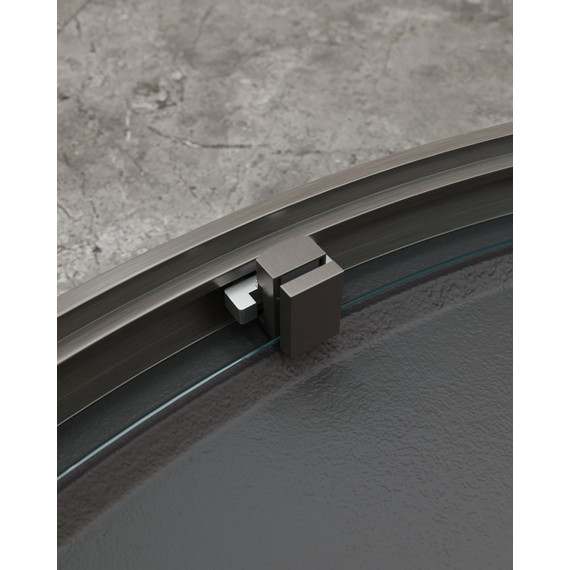 Душевое ограждение Cezares 90х90 см MOLVENO-R-1-90-C-GM-IV, оружейная сталь/прозрачное - фото 5