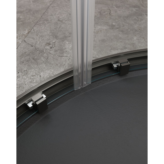 Душевое ограждение Cezares 90х90 см MOLVENO-R-2-90-C-BORO-IV, оружейная сталь/прозрачное - фото 5