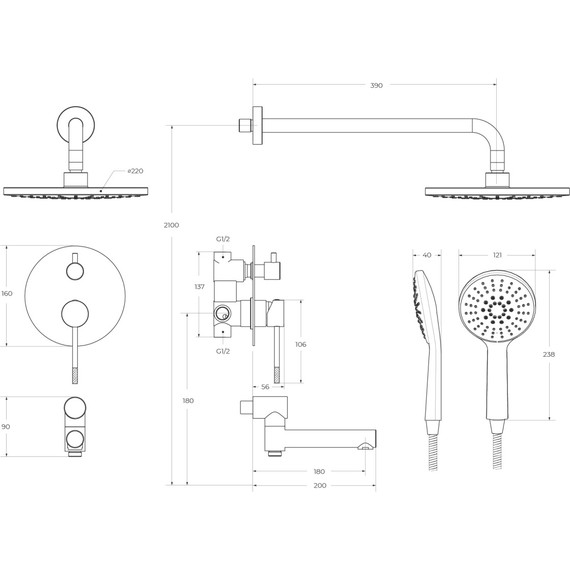 Душевая система для ванны Cezares RELAX-VDSET-01 - фото 6