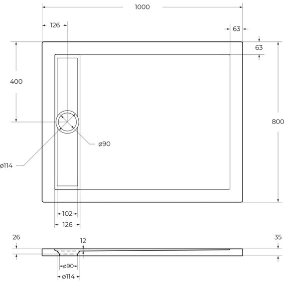 Поддон акриловый BelBagno 100х80 см TRAY-BB-DUE-AH-100/80-4-W0 - фото 6