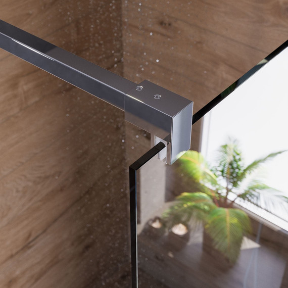 Душевая перегородка Mirsant Walk in 90 см с аксессуарами (стекло 8 мм) хром/прозрачное - фото 2