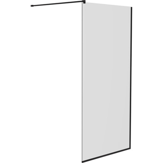 Душевая перегородка Mirsant Walk in 100 см с аксессуарами (стекло 8 мм) чёрный/прозрачное - фото 6