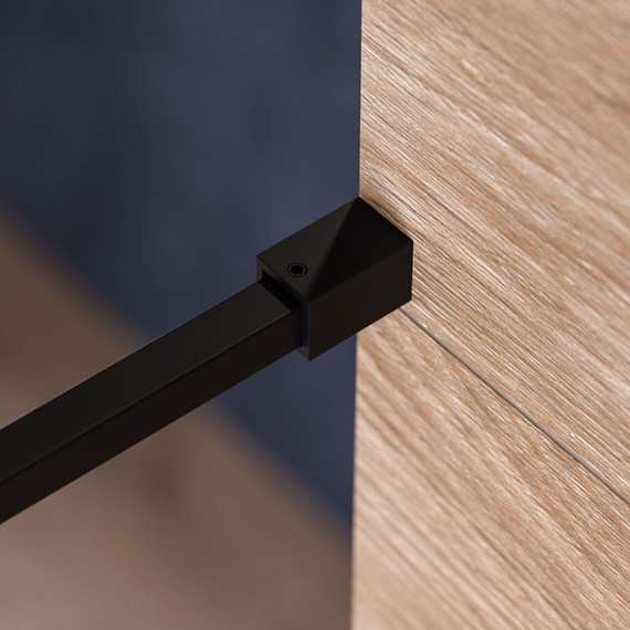 Душевая перегородка Mirsant Walk in 110 см с аксессуарами (стекло 8 мм) чёрный/прозрачное - фото 4