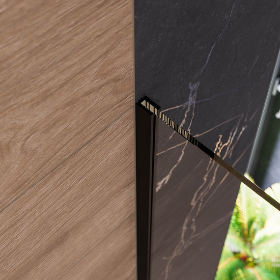 Душевая перегородка Mirsant Walk in 110 см с аксессуарами (стекло 8 мм) чёрный/прозрачное - фото 3