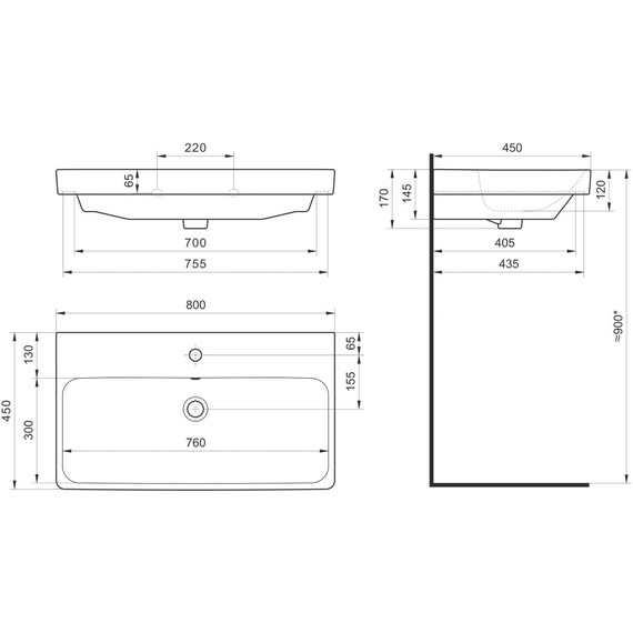 Тумба подвесная с раковиной Акватон Сканди 80 см 1A283001SDZ90, белый/дуб рустикальный - фото 16