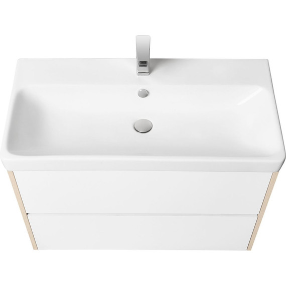 Тумба подвесная с раковиной Акватон Сканди 80 см 1A283001SDB20, белый/дуб верона - фото 4