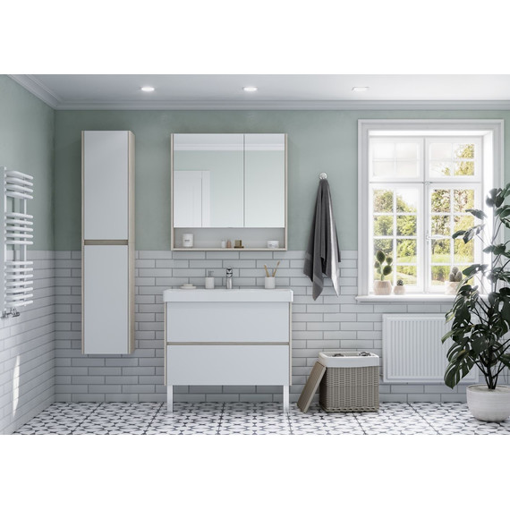 Тумба подвесная с раковиной Акватон Сканди 80 см 1A283001SDB20, белый/дуб верона - фото 6